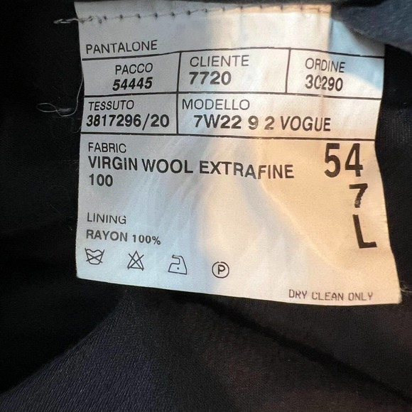 Corneliani Mens Dress Pants Sz L 37x32 Black Striped 100% Extra Fine Virgin Wool - Picture 9 of 10